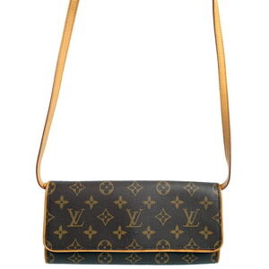 Louis Vuitton Monogram Leather Brown Pochette Twin Shoulder Bag